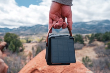 Logo trade promotional gifts image of: Skywave RCS recycled plastic solar speaker 12W