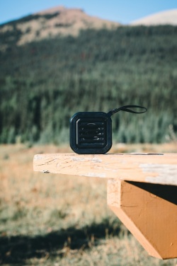 Logo trade promotional merchandise photo of: 3W RCS recycled plastic wireless sunwave solar speaker