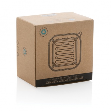 Logotrade promotional item picture of: 3W RCS recycled plastic wireless sunwave solar speaker