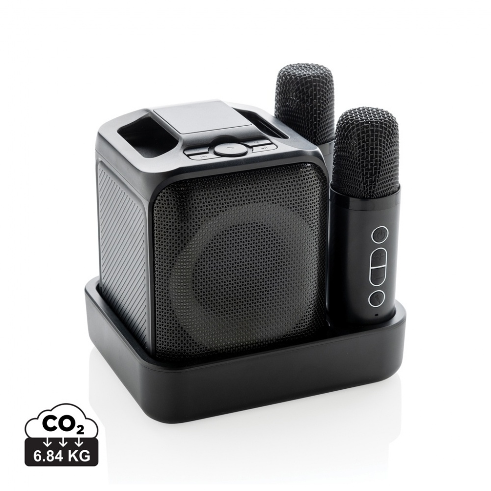 Logo trade business gift photo of: Singvibe RCS recycled plastic karaoke set with double mic