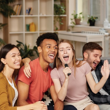 Logo trade promotional products picture of: Singvibe RCS recycled plastic karaoke set with double mic