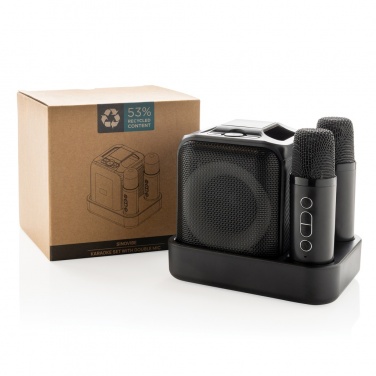 Logo trade promotional items image of: Singvibe RCS recycled plastic karaoke set with double mic