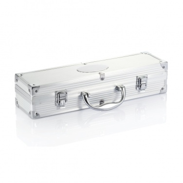 Logo trade advertising products image of: 3 pcs barbecue set in aluminium box