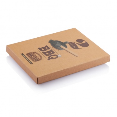 Logo trade promotional giveaways image of: BBQ set with hamburger press and brush