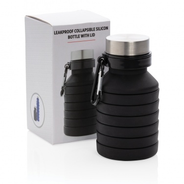 Logotrade promotional giveaways photo of: Leakproof collapsible silicone bottle with lid