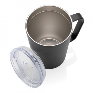 Logo trade promotional giveaways picture of: RCS Recycled stainless steel modern vacuum mug with lid