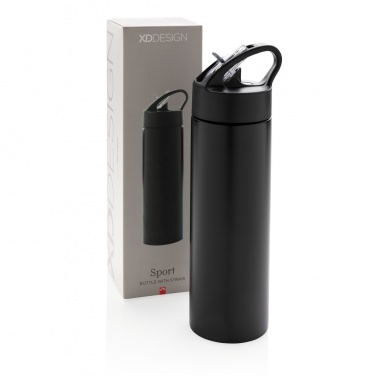 Logo trade promotional item photo of: Sport bottle with straw