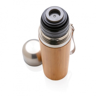 Logo trade promotional giveaways image of: Bamboo vacuum travel flask