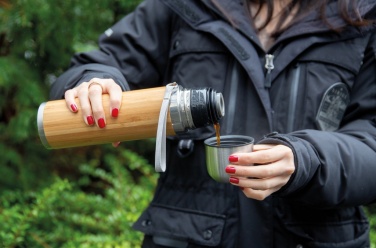 Logo trade promotional giveaway photo of: Bamboo vacuum travel flask