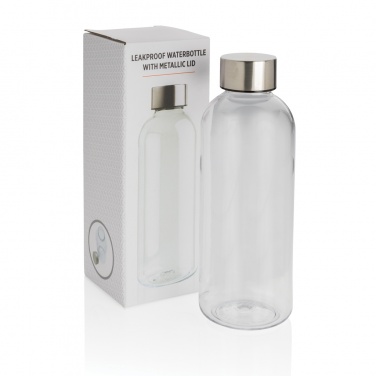 Logo trade promotional giveaways picture of: Leakproof water bottle with metallic lid