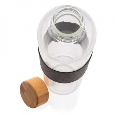 Logo trade business gifts image of: Impact borosilicate glass bottle with bamboo lid