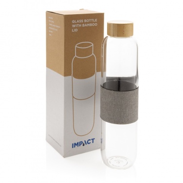 Logotrade corporate gift image of: Impact borosilicate glass bottle with bamboo lid