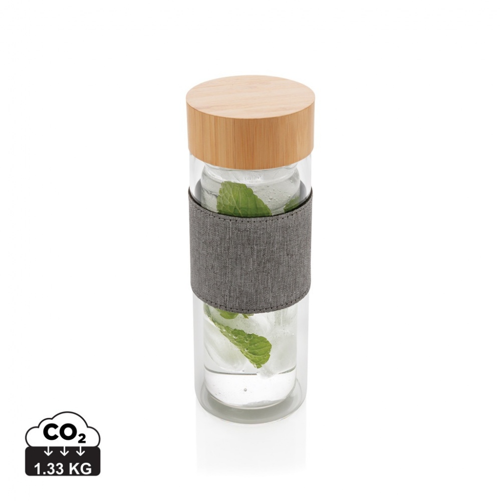 Logo trade promotional gifts image of: Impact double wall borosilicate glass bottle