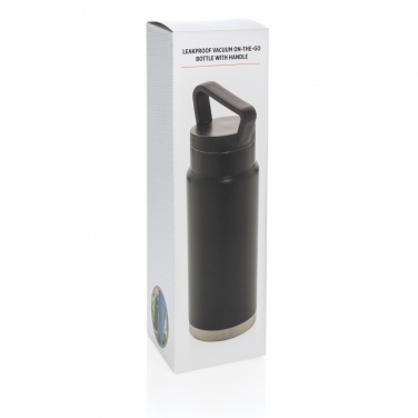 Logo trade advertising products image of: Leakproof vacuum on-the-go bottle with handle