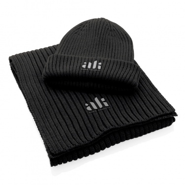 Logo trade promotional merchandise image of: Impact AWARE™ Polylana® knitted scarf 180 x 25cm