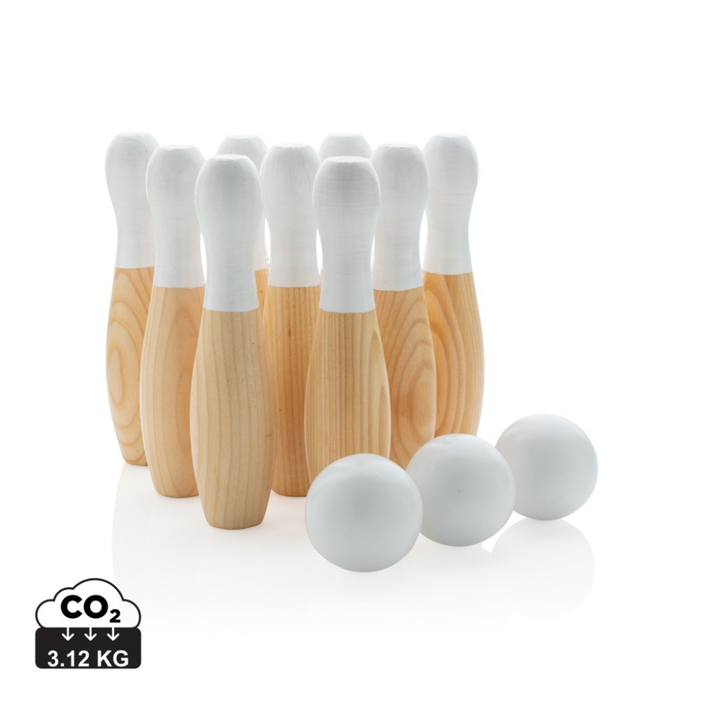 Logo trade business gifts image of: Wooden skittles set
