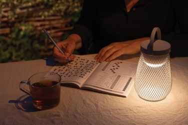 Logo trade promotional items image of: Aurora RCS recycled plastic USB re-chargeable table lamp