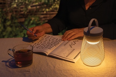 Logo trade promotional gifts image of: Aurora RCS recycled plastic USB re-chargeable table lamp