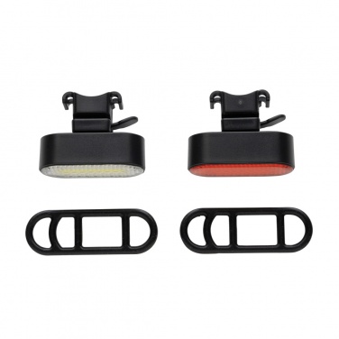 Logotrade promotional items photo of: Lumino RCS recycled plastic USB re-chargeable bike light set