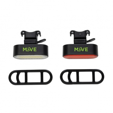 Logotrade advertising product image of: Lumino RCS recycled plastic USB re-chargeable bike light set
