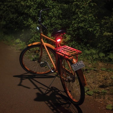 Logo trade promotional products image of: Lumino RCS recycled plastic USB re-chargeable bike light set