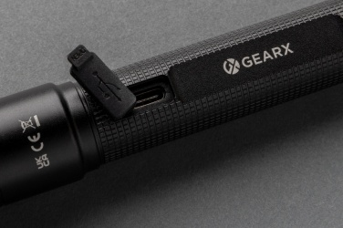 Logo trade promotional gifts picture of: Gear X RCS recycled aluminum USB-rechargeable torch