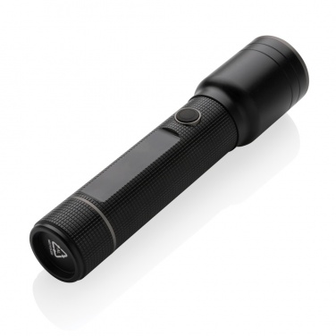 Logo trade corporate gifts image of: RCS recycled aluminum USB-rechargeable heavy duty torch
