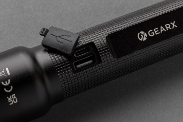 Logotrade promotional merchandise photo of: RCS recycled aluminum USB-rechargeable heavy duty torch