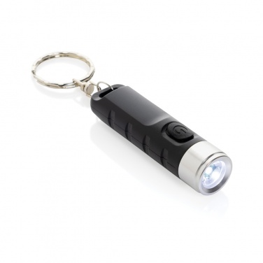 Logo trade promotional giveaway photo of: Globix RCS recycled plastic USB re-chargeable keychain torch