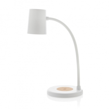Logotrade promotional merchandise image of: Zenara RCS recycled plastic and cork 15W wireless desk lamp