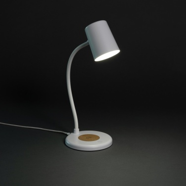 Logotrade corporate gifts photo of: Zenara RCS recycled plastic and cork 15W wireless desk lamp