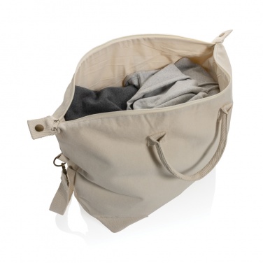 Logotrade promotional items photo of: Kezar AWARE™ 500 gsm recycled canvas deluxe weekend bag