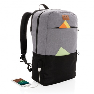Logo trade business gifts image of: Modern 15.6" USB & RFID laptop backpack PVC free
