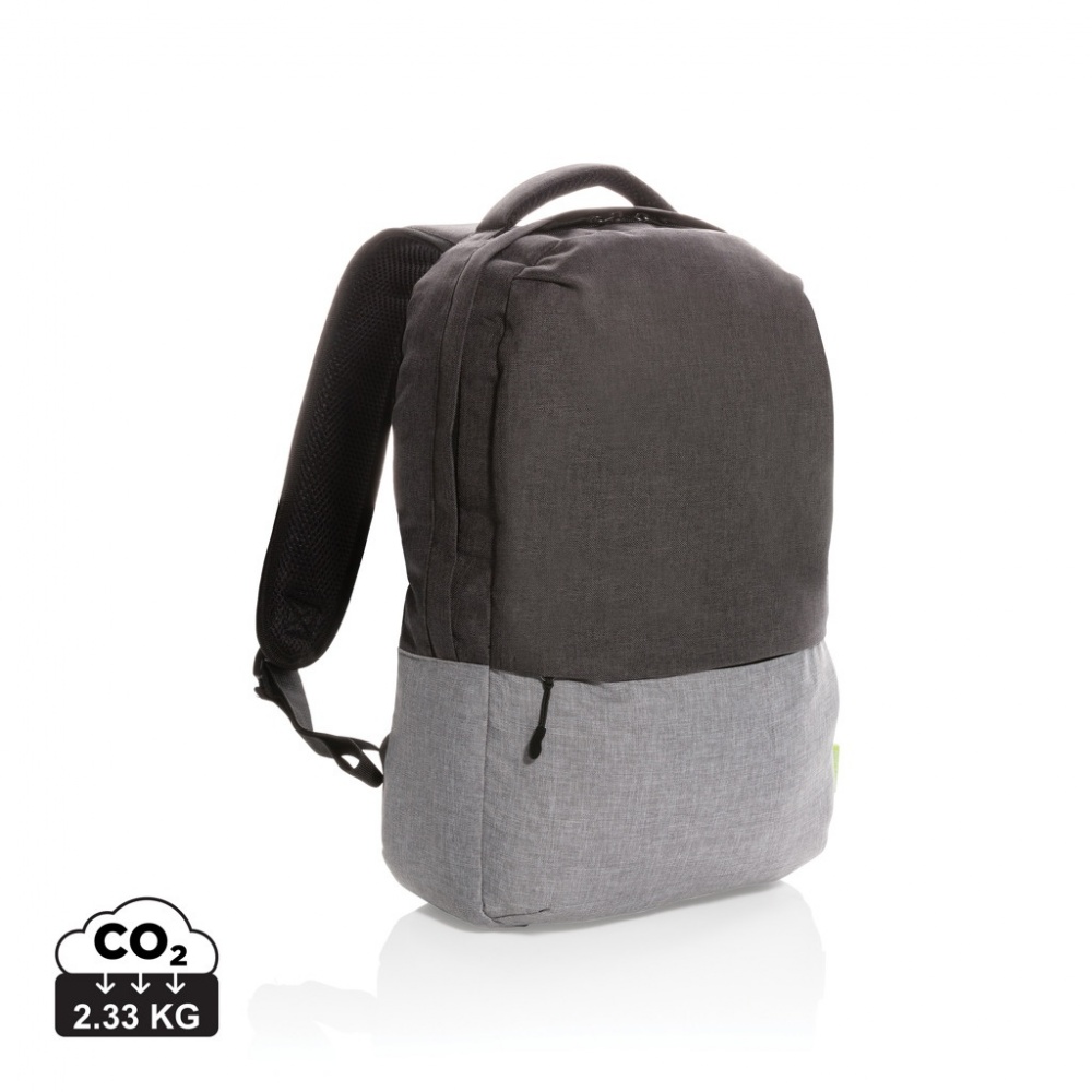 Logo trade promotional giveaways picture of: Duo colour RPET 15.6" RFID laptop backpack PVC free