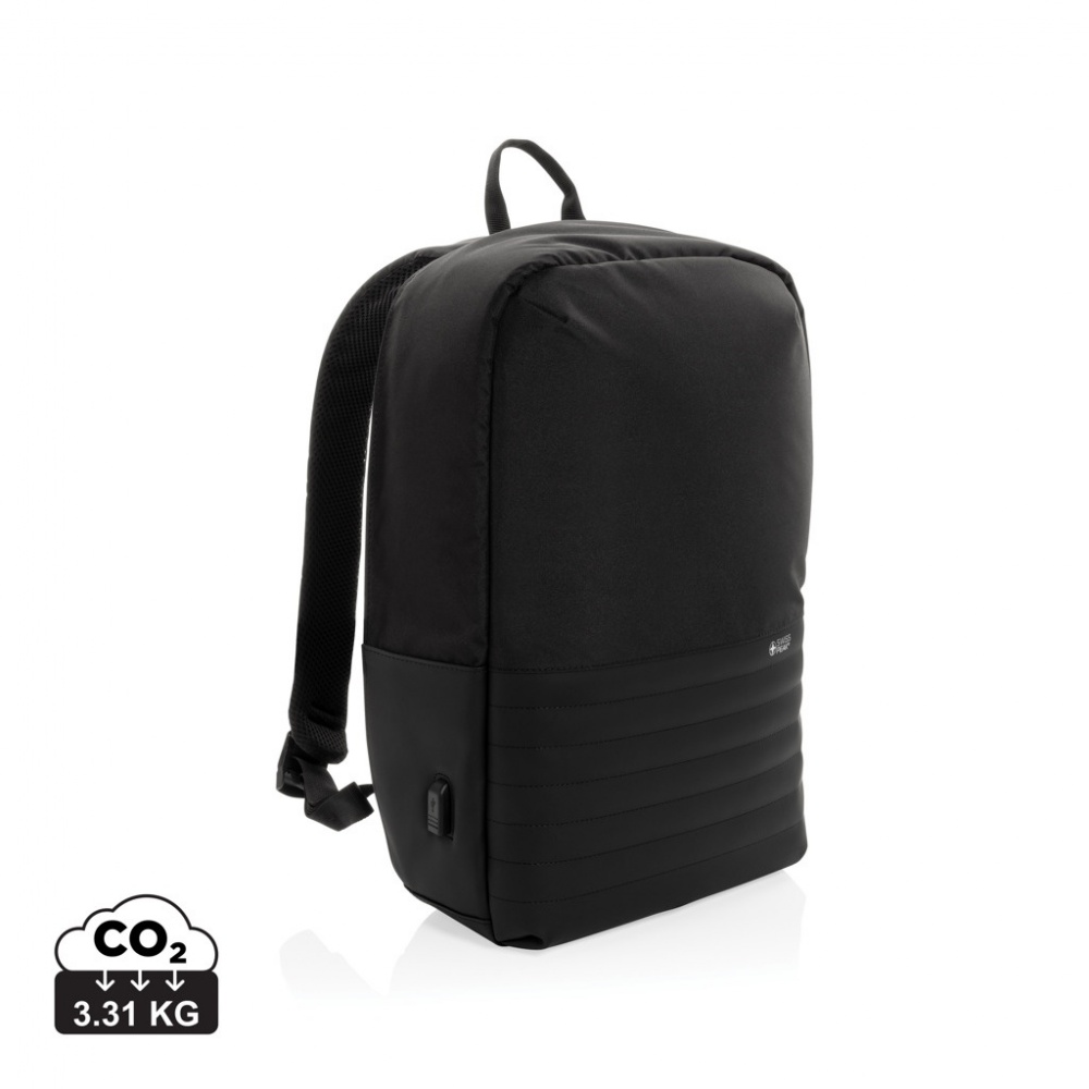 Logo trade corporate gifts image of: Swiss Peak AWARE™ RFID anti-theft 15.6'' laptop backpack