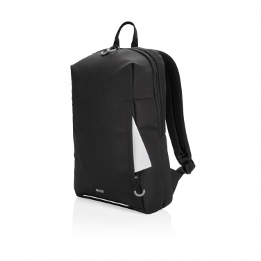 Logo trade promotional merchandise image of: Swiss Peak AWARE™ RFID and USB A laptop backpack