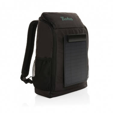 Logotrade advertising products photo of: Pedro AWARE™ RPET deluxe backpack with 5W solar panel