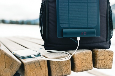 Logo trade advertising product photo of: Pedro AWARE™ RPET deluxe backpack with 5W solar panel