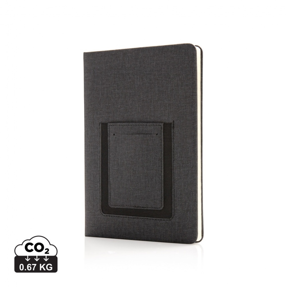 Logotrade promotional gift image of: Deluxe A5 Notebook with phone pocket