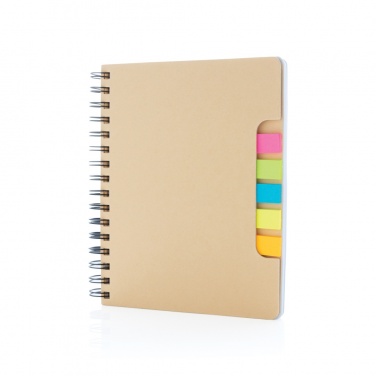 Logotrade promotional giveaways photo of: A5 Kraft spiral notebook with sticky notes