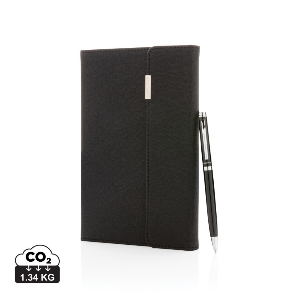 Logotrade promotional gift image of: Swiss Peak deluxe A5 notebook and pen set