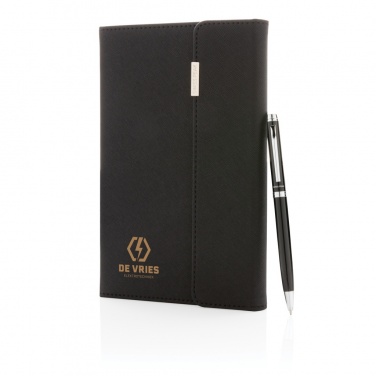Logotrade advertising product picture of: Swiss Peak deluxe A5 notebook and pen set