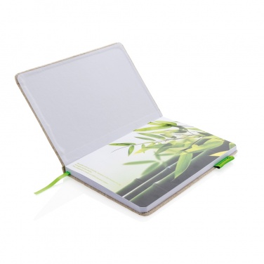 Logo trade promotional giveaways image of: A5 jute notebook