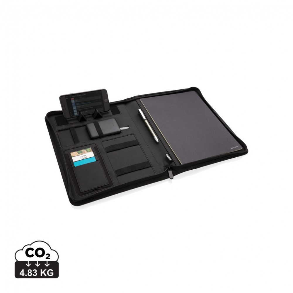 Logotrade business gift image of: Air 5W wireless charging portfolio A4 w/ 5000 mAh powerbank