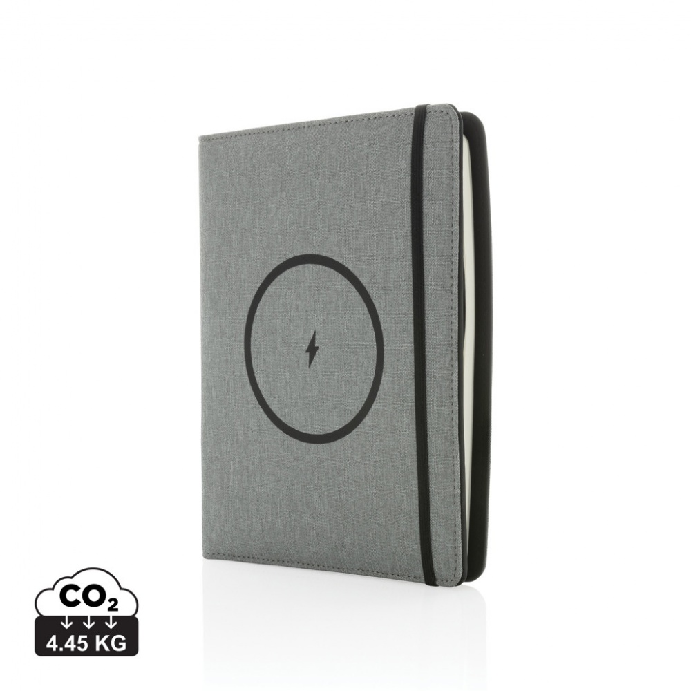 Logo trade promotional gift photo of: Air 5W wireless charging notebook with 5000mAh powerbank