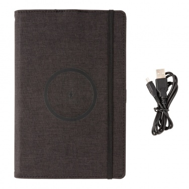 Logo trade corporate gifts picture of: Air 5W wireless charging refillable journal cover A5