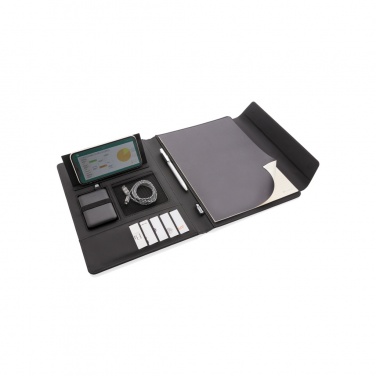 Logo trade advertising product photo of: Fiko 5W wireless charging portfolio A4 with powerbank