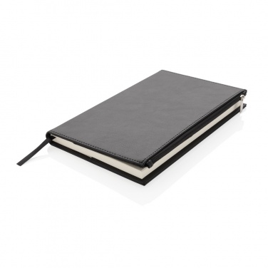 Logo trade promotional giveaways image of: Swiss Peak A5 PU notebook with zipper pocket