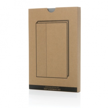 Logo trade promotional giveaways image of: Words GRS certified RPET & Kraft A5 notebook