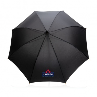 Logo trade promotional gift photo of: 23" Impact AWARE™ RPET 190T auto open bamboo umbrella
